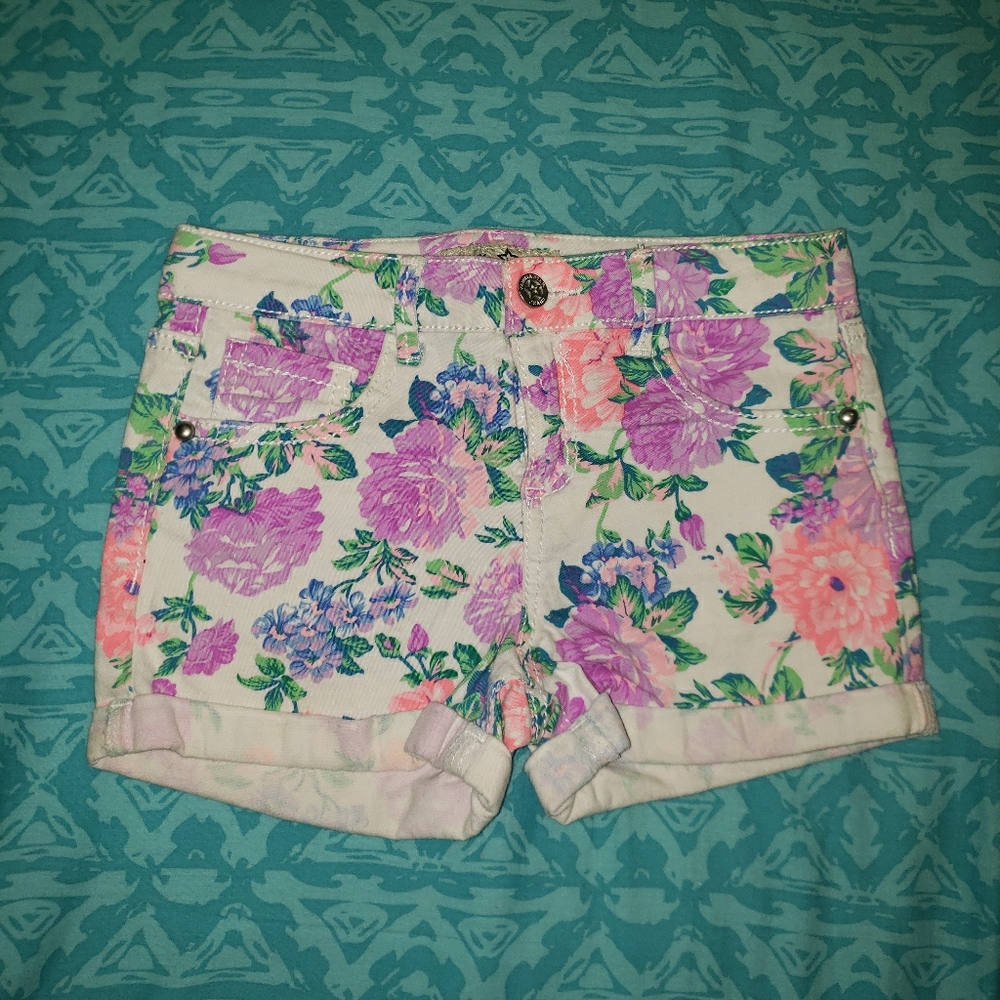 Floral Print Girls Shorts